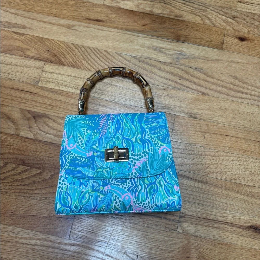 Lilly Pulitzer Handbag with Bamboo Handle NWOT